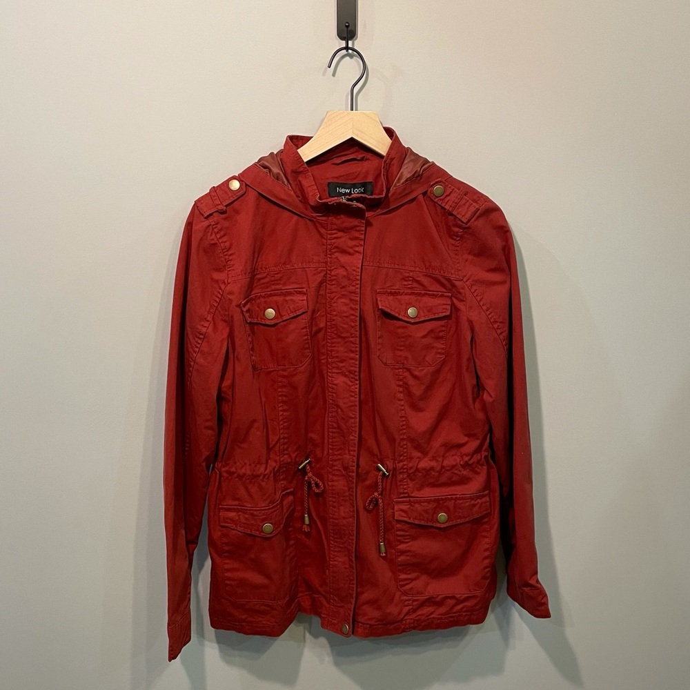 New Look Rust Orange Solid Twill Anorak Jacket